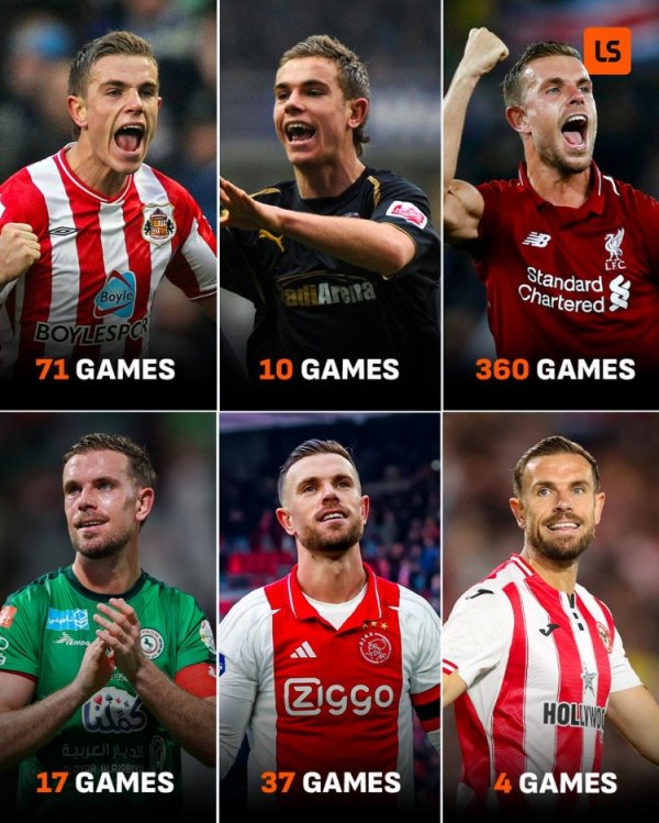 里程碑！乔丹-亨德森职业生涯俱乐部出战场次已经达到500场