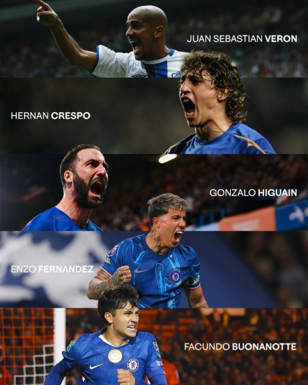 切尔西社媒祝贺博纳诺特：恭喜成为第5位为蓝军得分  的阿根廷球员