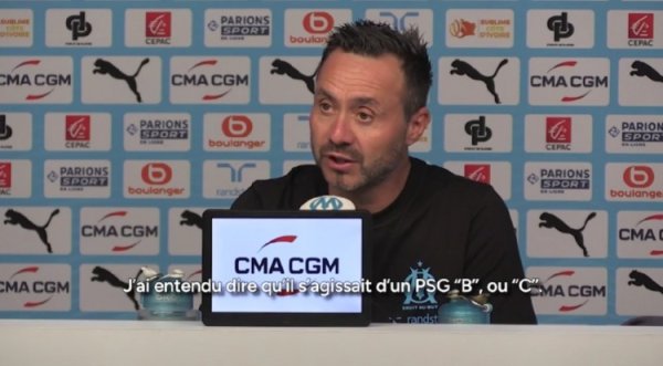 德泽尔比：马赛赢了巴黎却说他们派的是二队，我们需要更多尊重