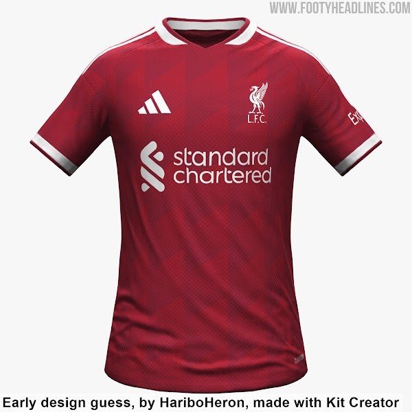 利物浦26-27赛季主场作战  运动活动    服  谍照：采用深红色调+白色细节装饰