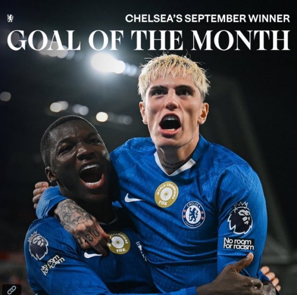 切尔西官方：凯塞多对阵布伦特福德远射当选球队9月最佳得分