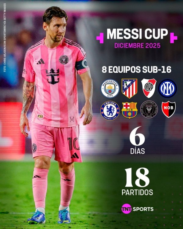 8支U16精英队角逐第一名  ！梅西杯12月份开赛，门票120美元起
